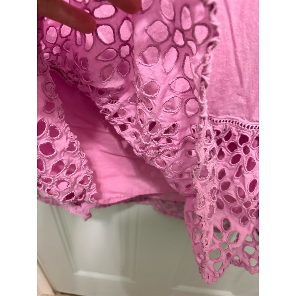 J.Crew Dress Womens Size S Pink Eyelet Maxi Sweetheart Sleeveless - Picture 3 of 6